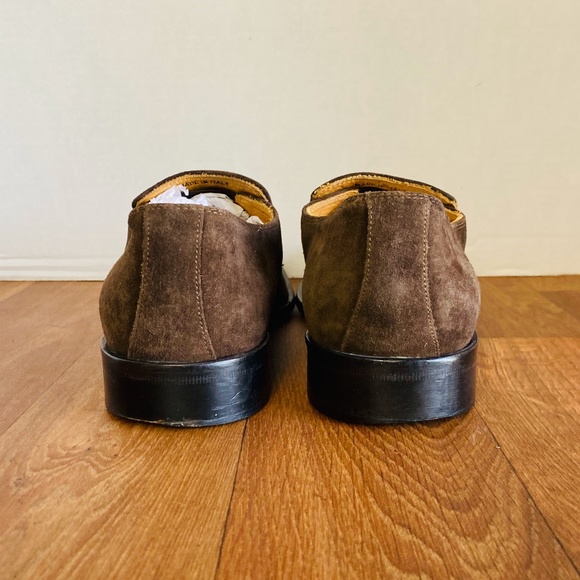 Mercanti Fiorentini Italy Made Mens 10 M Brown Suede Loafers Slip On Shoes. main image 5